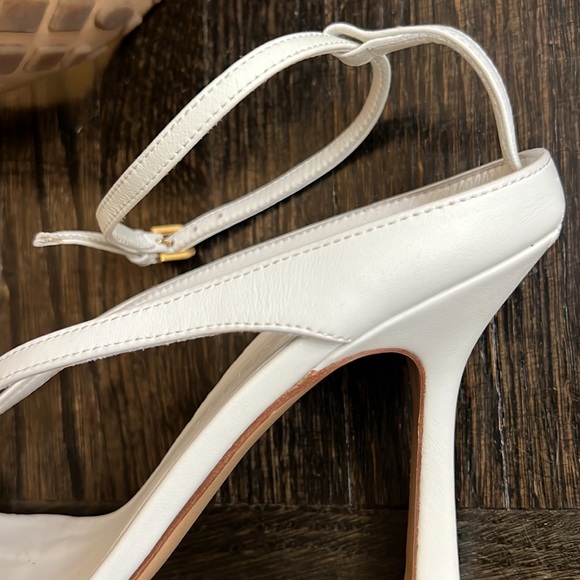 AUTHENTIC Very good condition BOTTEGA VENETA White Nappa Leather heels size 37.5 - Picture 13 of 16